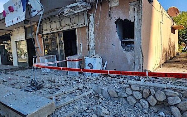 The scene of a rocket impact in the southern city of Netivot, Israel, following a barrage fired from the Gaza Strip, Tuesday, Jan. 16, 2024. (Israel Fire and Rescue Services)